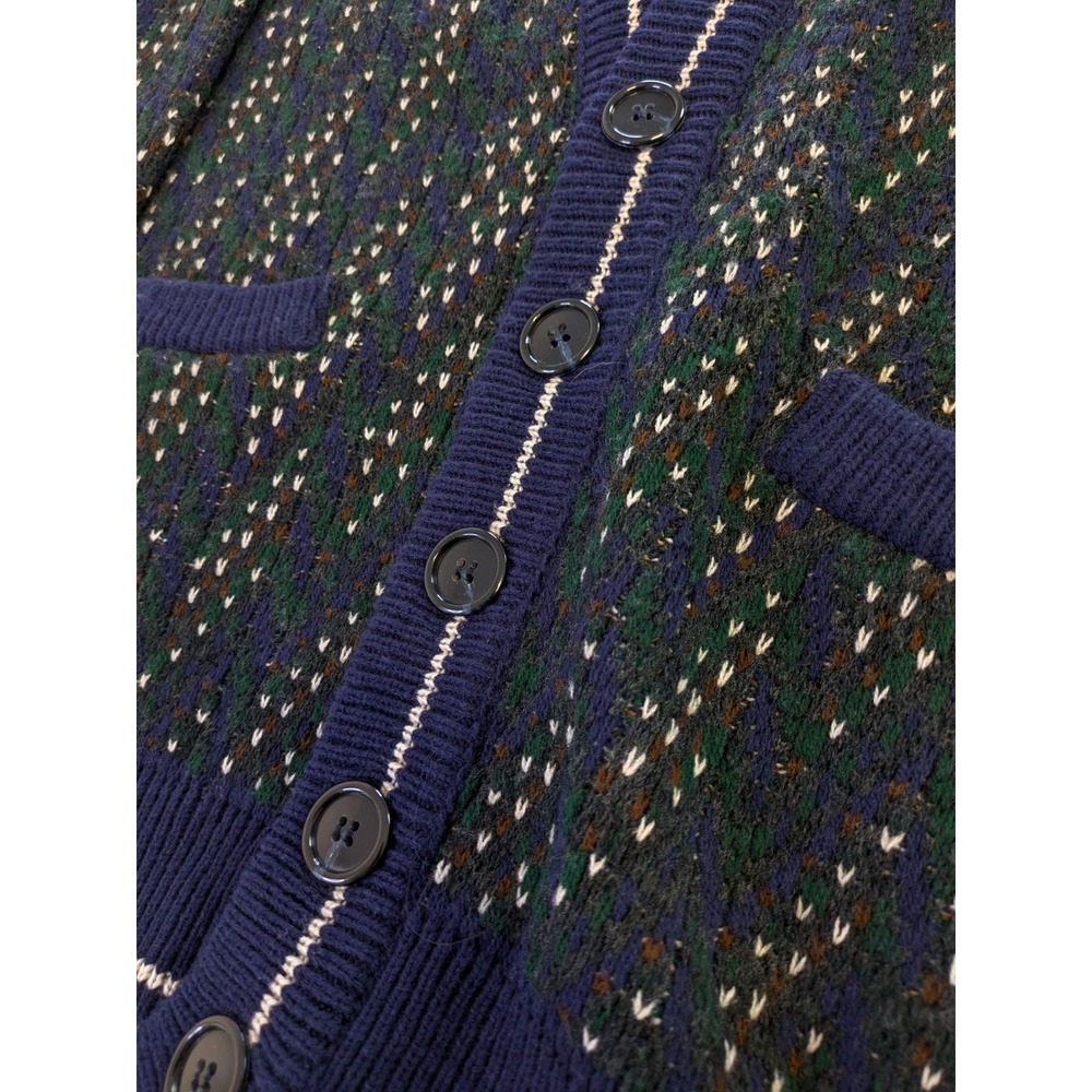Prima Maglia Vintage Wool Blend Cardigan Sweater Mens Medium Blue Green USA Made - Picture 4 of 7
